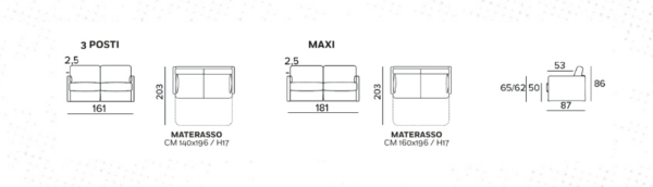 DIVANO LETTO 3 POSTI FLIPPER