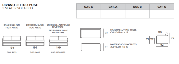 DIVANO LETTO ESTRAIBILE BREAK