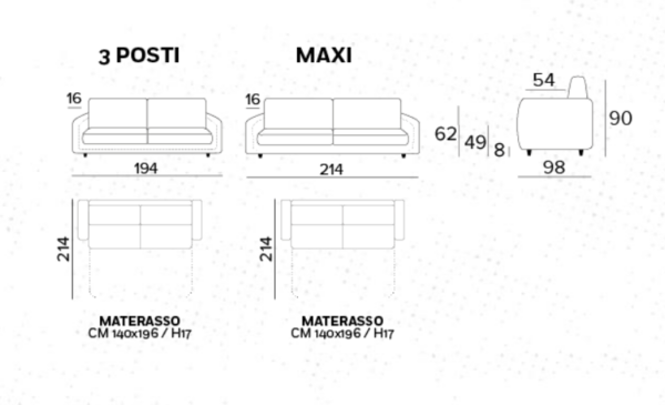 DIVANO LETTO 3 POSTI SUNNY