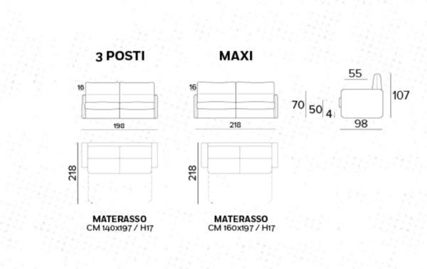 DIVANO LETTO 3 POSTI AKER