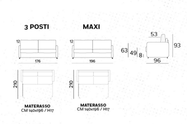 DIVANO LETTO 3 POSTI JERRY