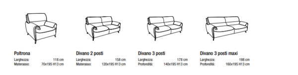 DIVANO LETTO 3 POSTI FAITH