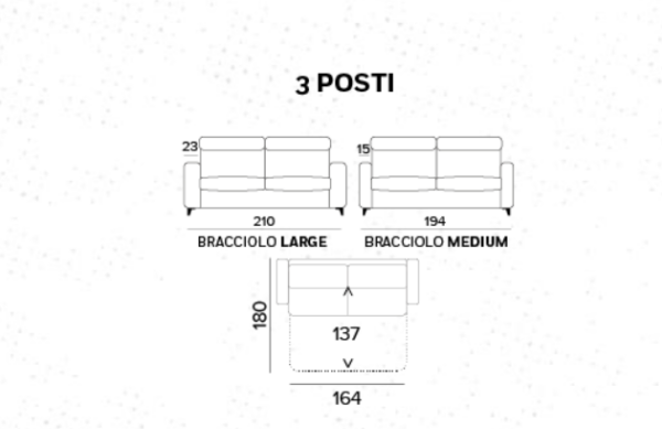 DIVANO LETTO 3 POSTI WILLIAM