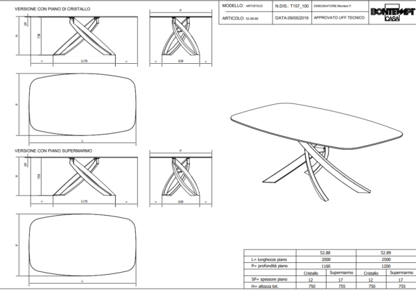 TAVOLO ALLUNGABILE ARTISTICO