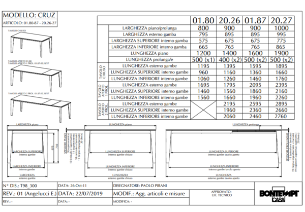 TAVOLO ALLUNGABILE CRUZ
