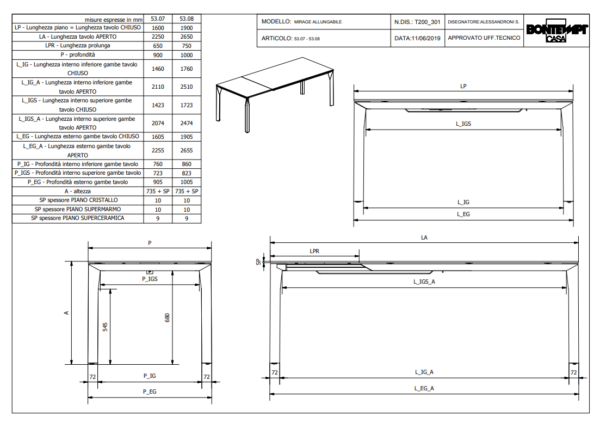 TAVOLO ALLUNGABILE MIRAGE