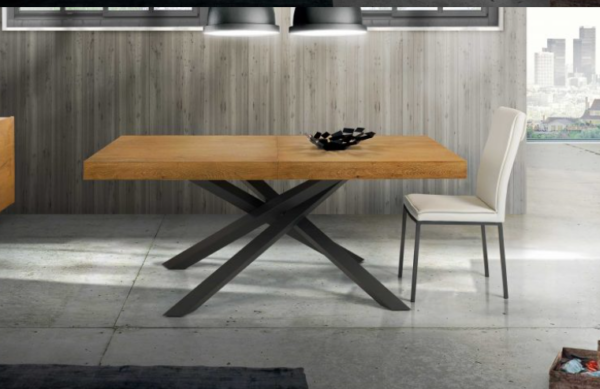 TAVOLO IMPIALLACCIATO ROVERE NODATO